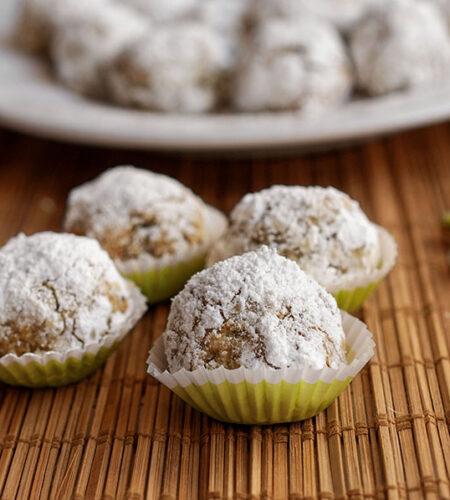 Almond and pistachio drop cookies